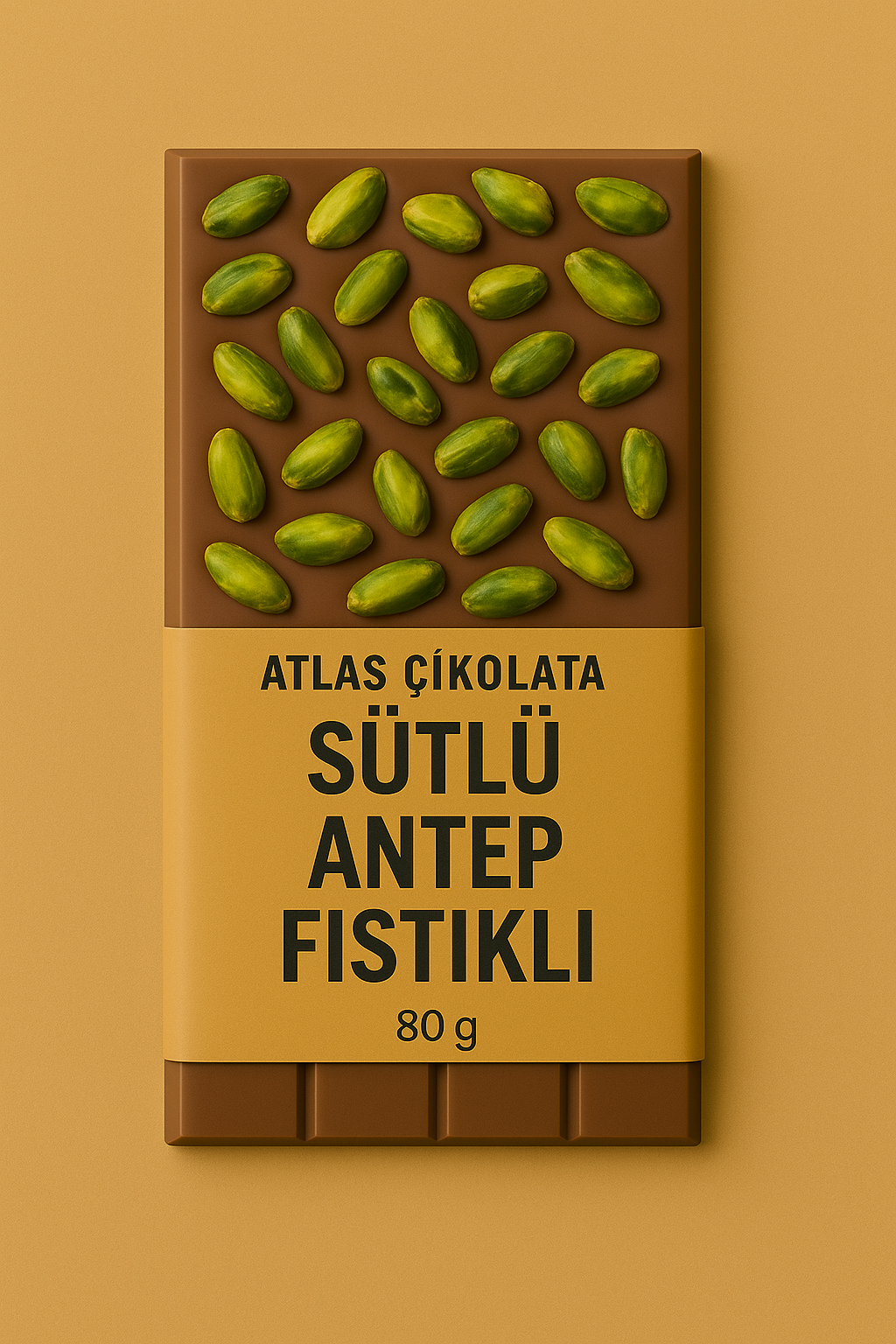 Sütlü Antep Fıstıklı Tablet Çikolata