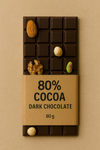 %80 Dark Bean to Bar Çikolata Şekersiz Kuruyemişli