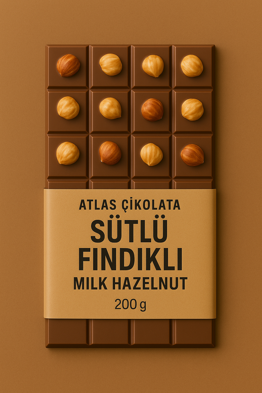 Sütlü Fındıklı 200 Gram Çikolata
