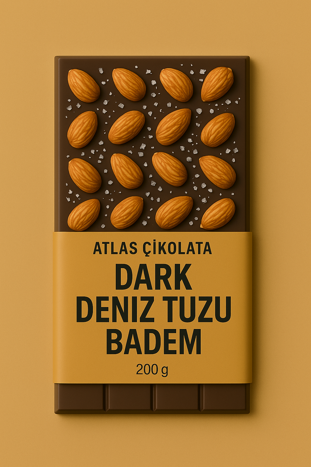 Dark Deniz Tuzlu Bademli Çikolata 200 Gram