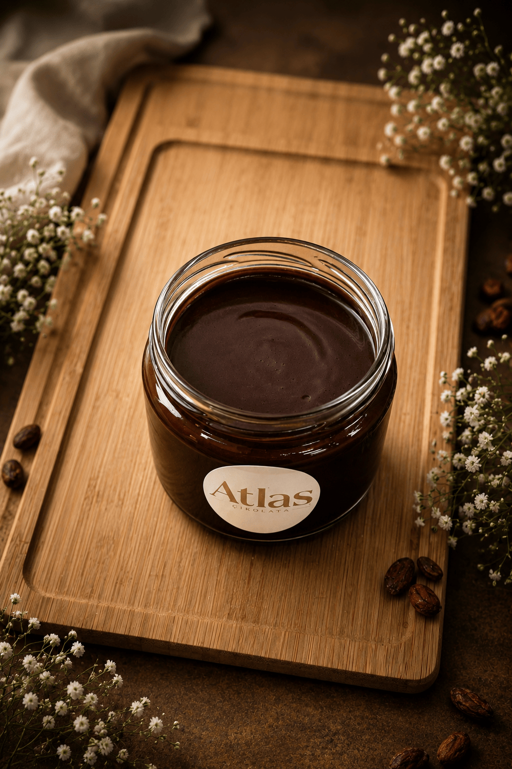 Atlas Çikolata Kakolu Fındık Kreması 250g (%60 Fındıklı) Şeker İlavesiz